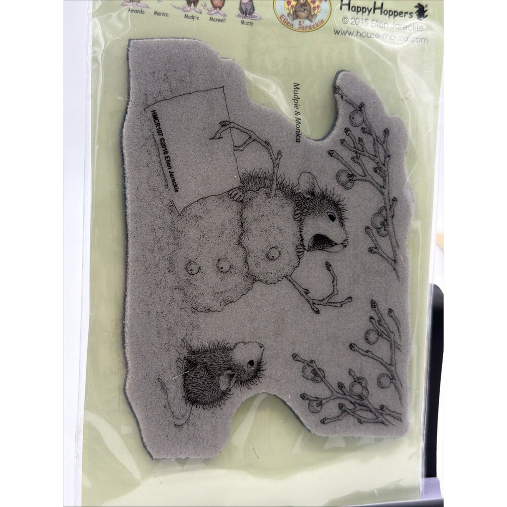 STAMPENDOUS House Mouse Hungry Snowman rare Cling HMCR107